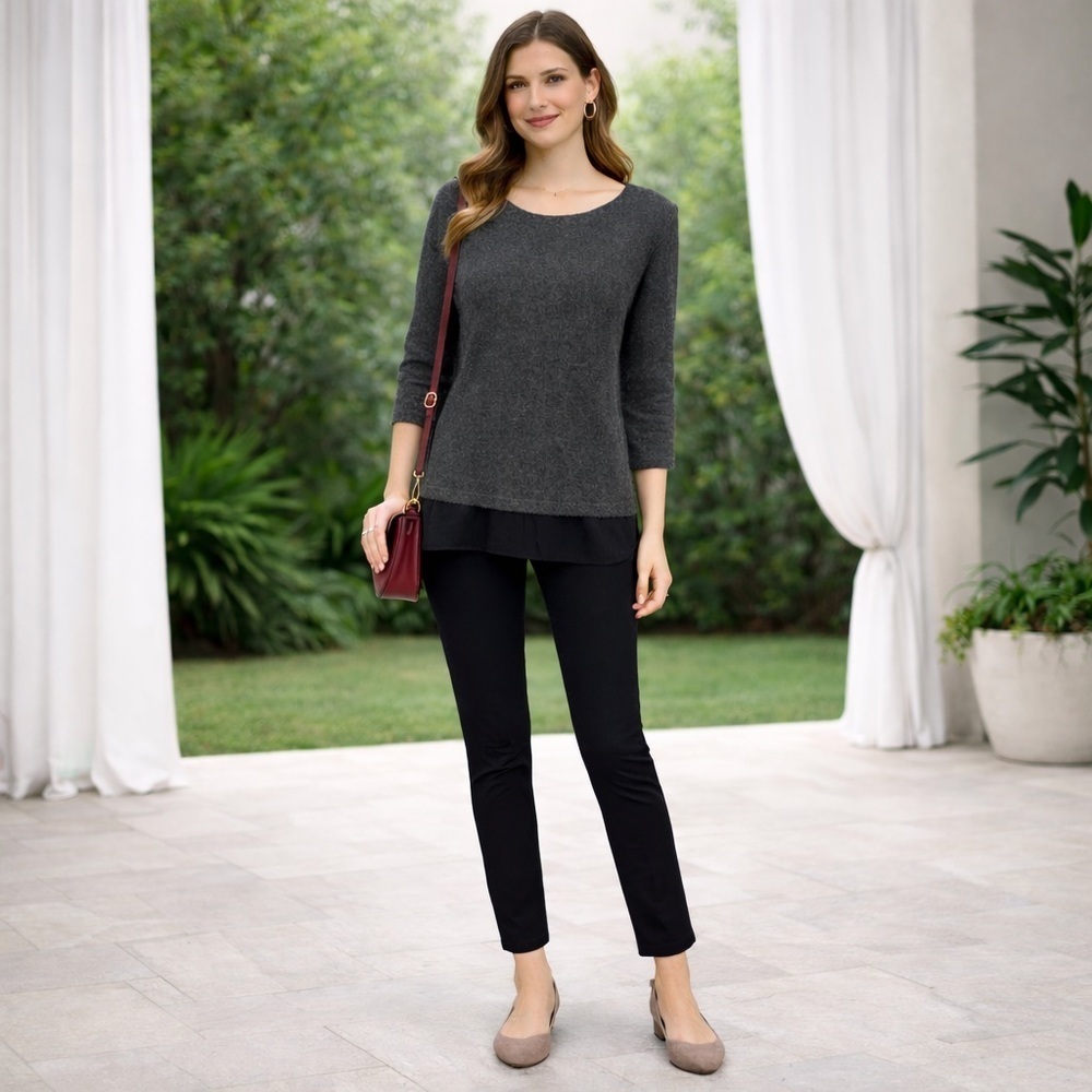 Joie Charcoal Gray 100% Cashmere Crew Neckline Sweater Size XS